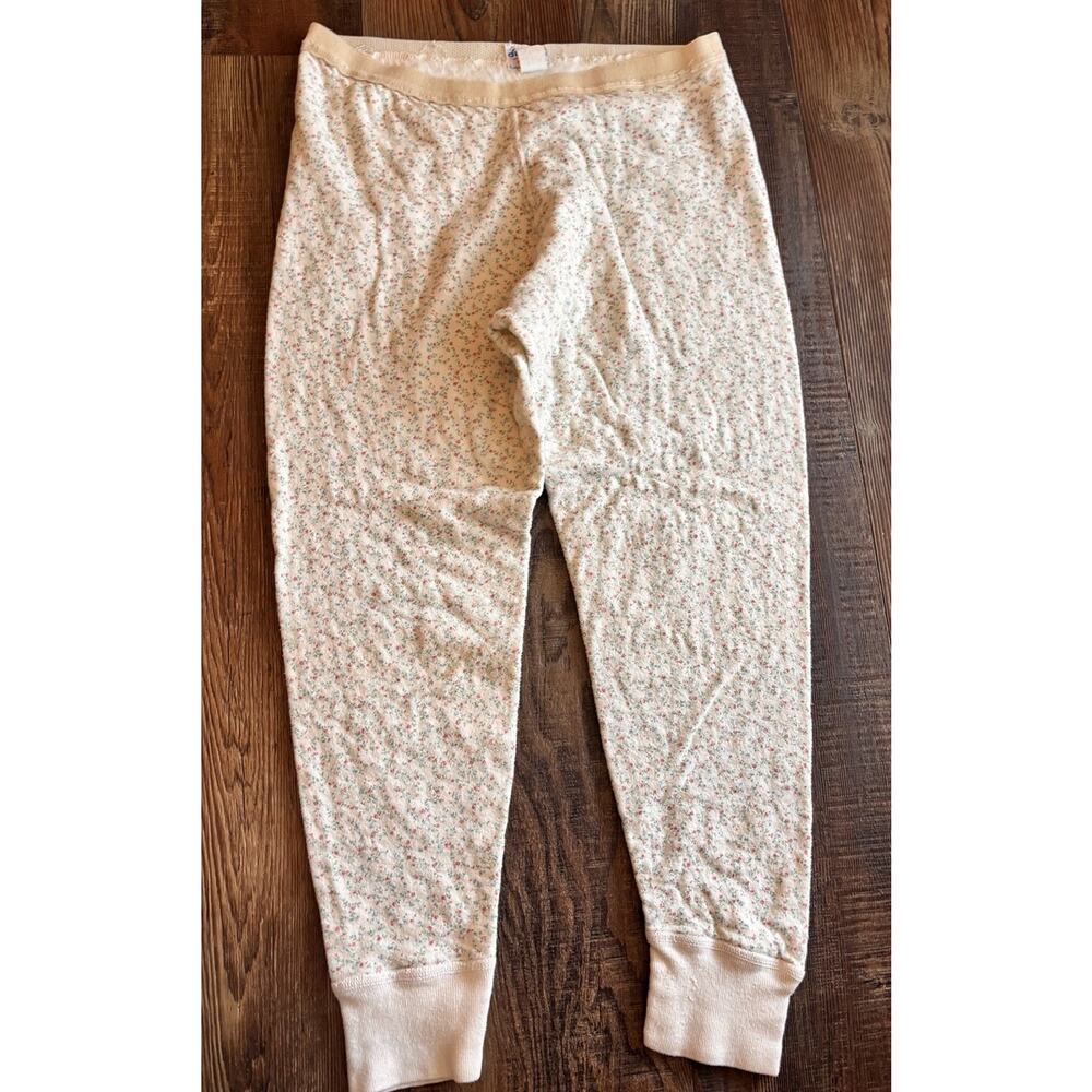 Vintage DUOFOLD Pants Youth 14 2-Layer Baselayer Floral Thermal Wool Blend